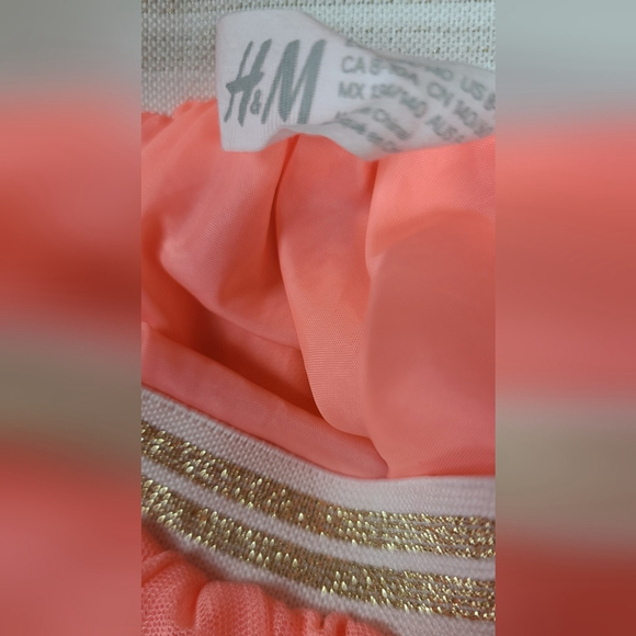 H&M Glittery Apricot Tulle Skirt Girls 8-10 - Picture 5 of 7